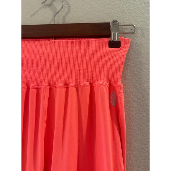 Free People Movement "Good Karma" Wide Leg Pants Sz M/L Neon Coral - Picture 2 of 5
